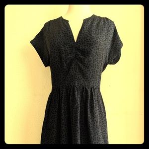 Blue and black pattern dress